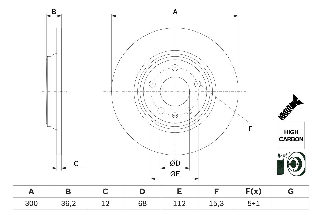 Brake Disc 0 986 479 E33