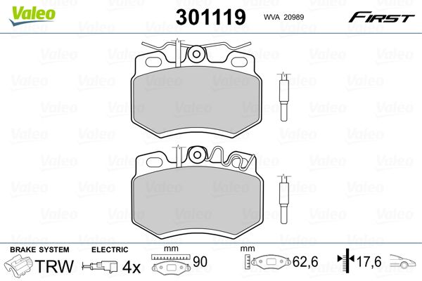 Brake Pad Set, disc brake 301119