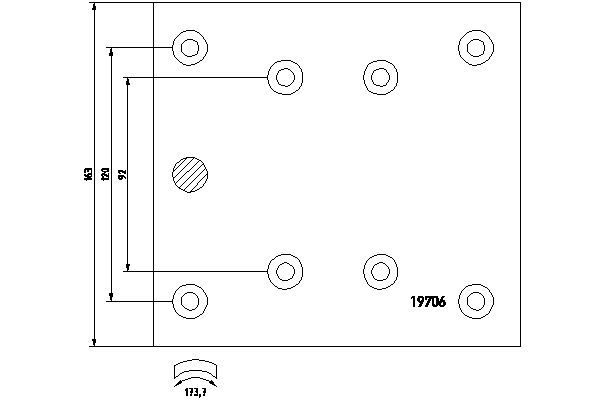 Bremsbelagsatz, Trommelbremse