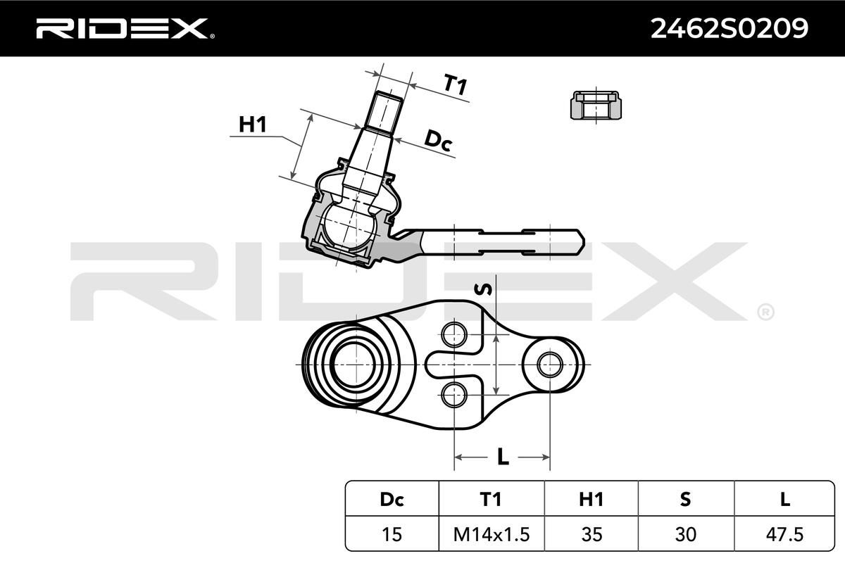 2462S0209 RIDEX Támasztó-/vezetőcsukló