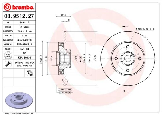 DISQUE FR.+ROULEM BREMBO