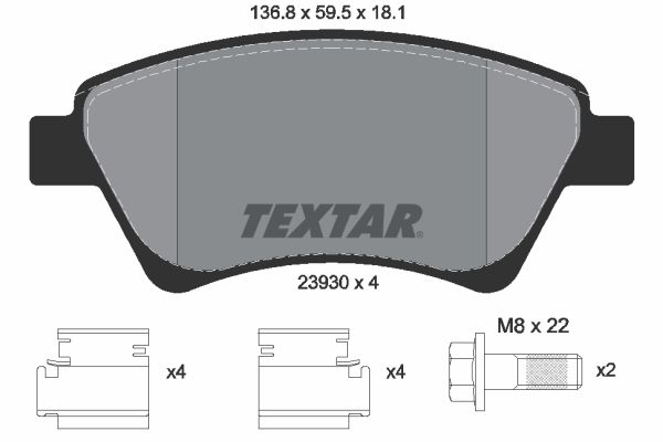 2393001 TEXTAR Q+ fékbetétkészlet, tárcsafék