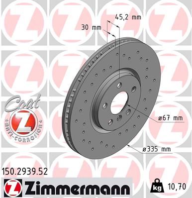 150.2939.52 ZIMMERMANN SPORT Z féktárcsa