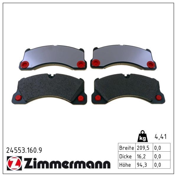 ZIMMERMANN 24553.160.9 - Bremsbelagsatz, Scheibenbremse pb:z