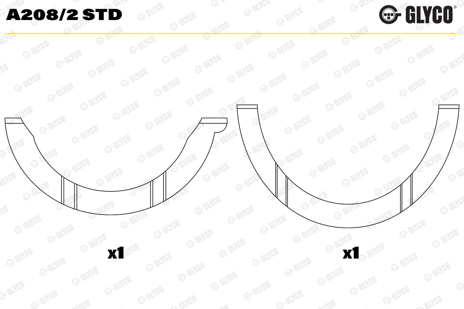 GLYCO A208/2 STD - Distanzscheibe, Kurbelwelle