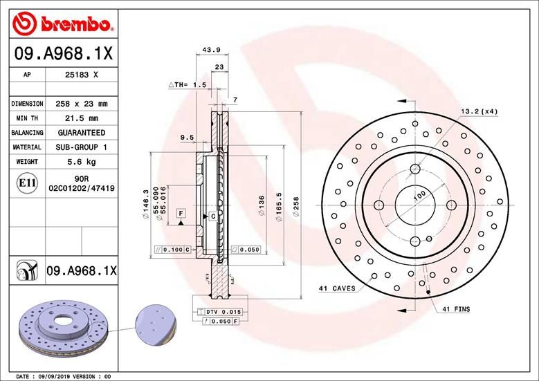 Brake Disc 09.A968.1X