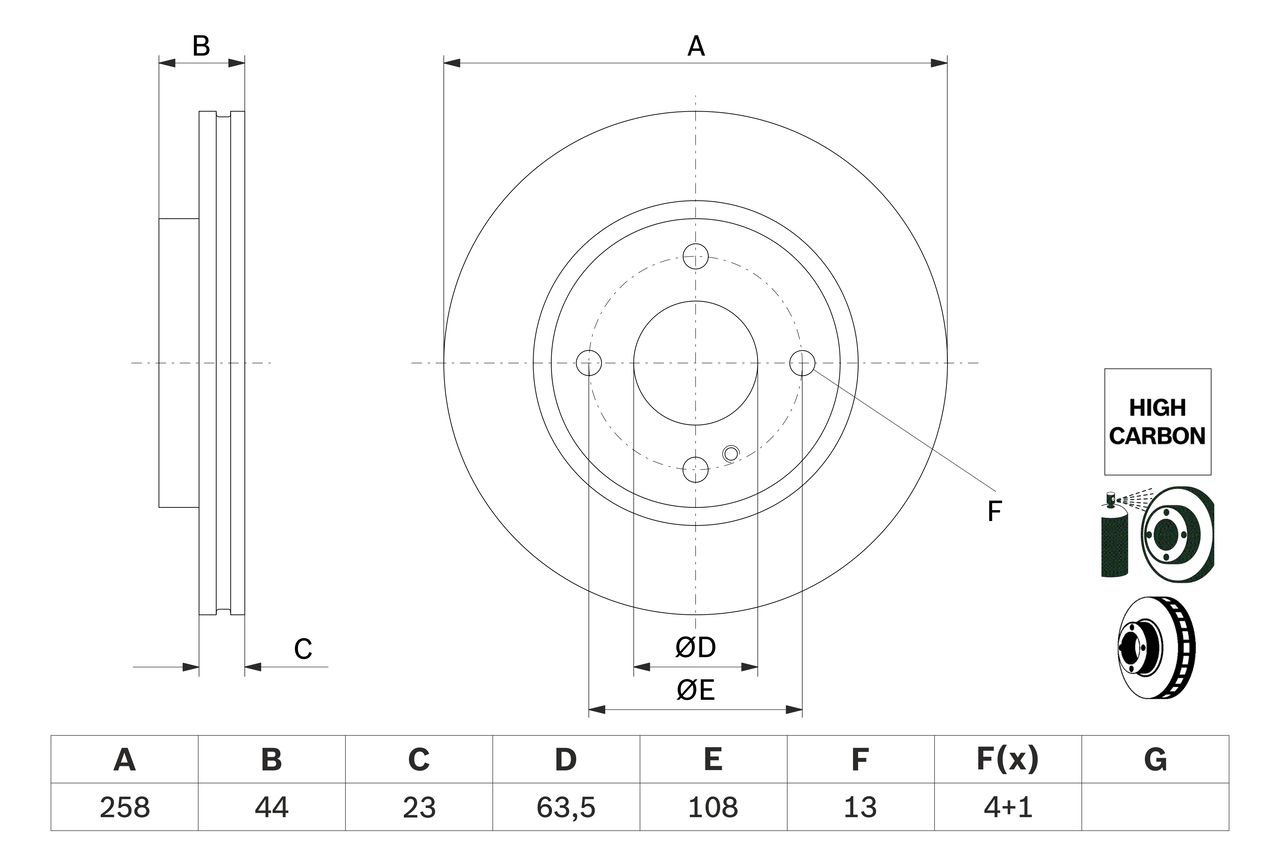 Brake Disc 0 986 479 E80