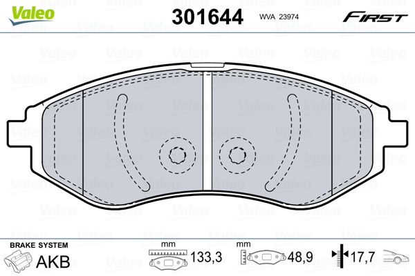 Brake Pad Set, disc brake 301644