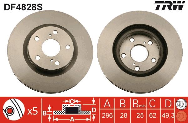 TRW BRAKE DISC - TecDoc 1
