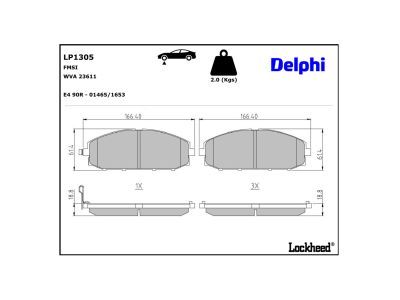 DELPHI LP1305 - Bremsbelagsatz, Scheibenbremse