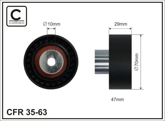 Deflection Pulley/Guide Pulley, timing belt 35-63