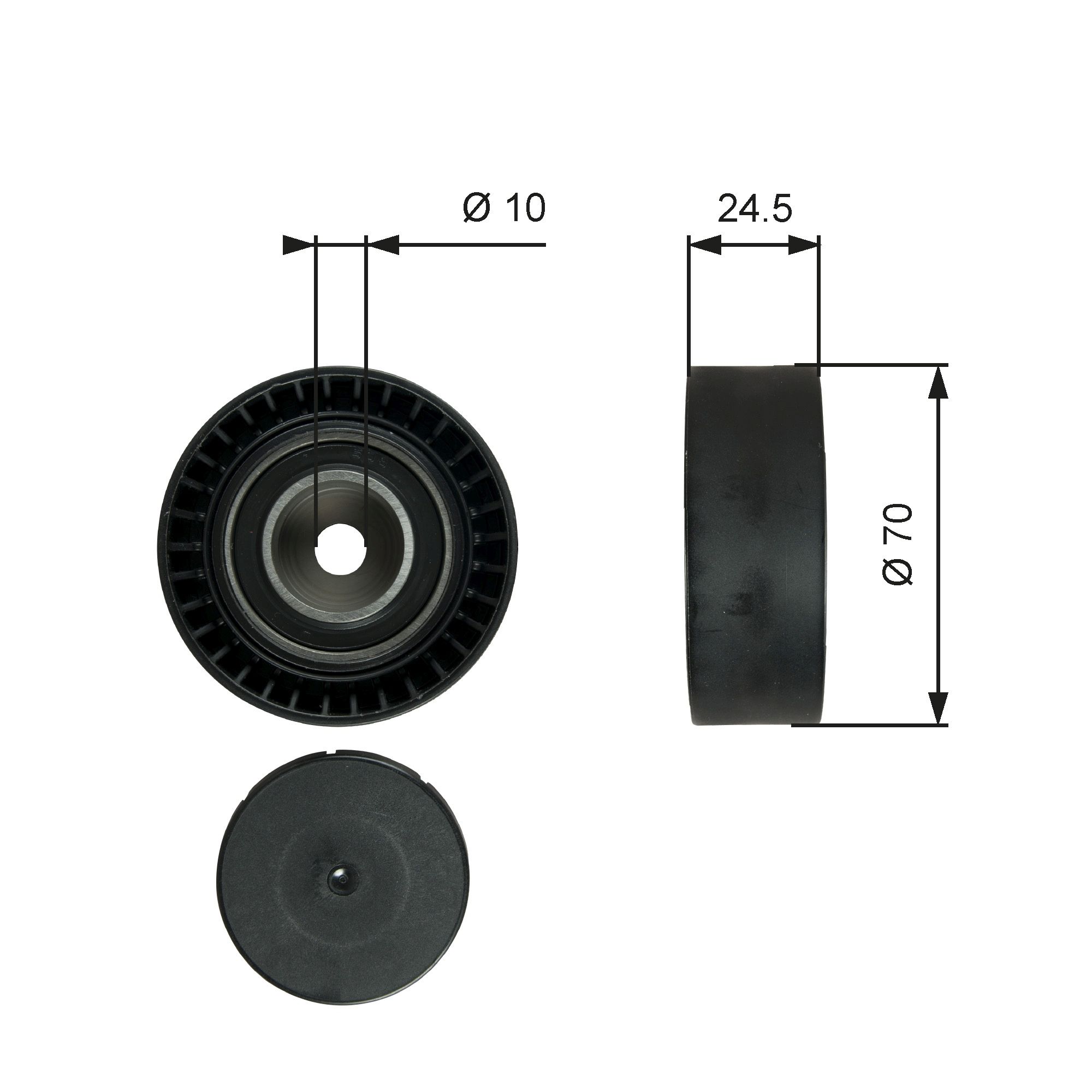 Deflection/Guide Pulley, V-ribbed belt T38071