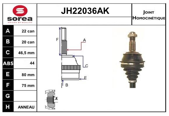 KIT CV JOINT AVEC KR049 - TIPO