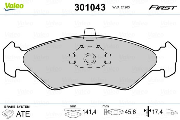 Brake Pad Set, disc brake 301043