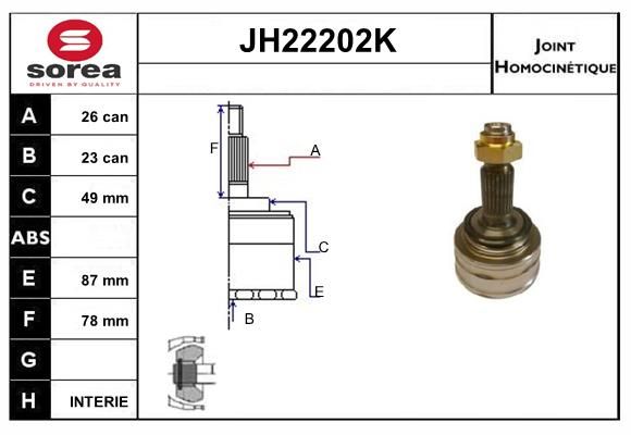 KIT CV JOINT AVEC KR006 - CIVIC