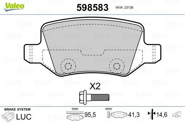 Brake Pad Set, disc brake 598583