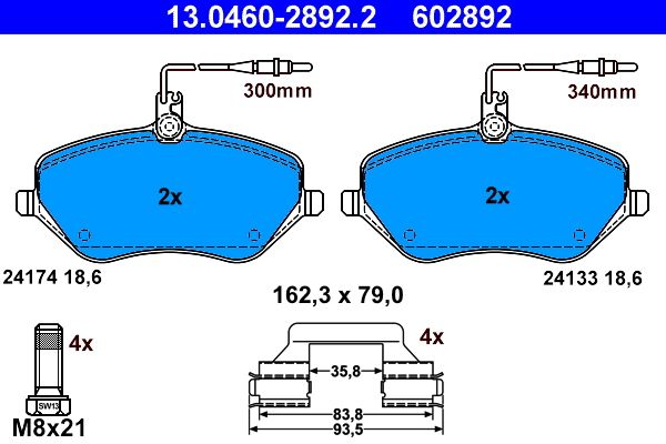 Brake Pad Set, disc brake 13.0460-2892.2