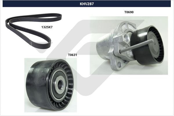 KHV 287 HUTCHINSON hosszbordás szíj készlet