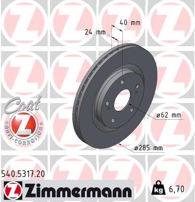 Zimmermann 540.5317.20 Bremsscheibe