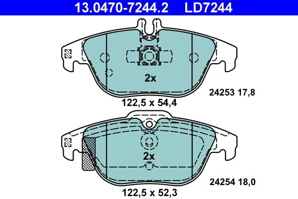 Brake Pad Set, disc brake 13.0470-7244.2