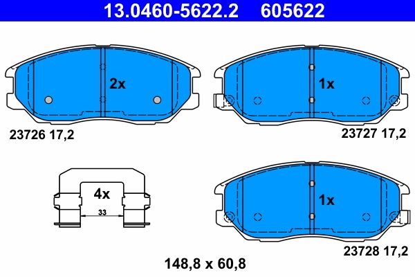 Brake Pad Set, disc brake 13.0460-5622.2