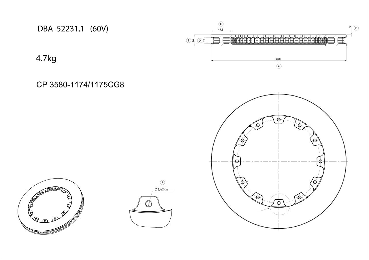 5000 Assembled 2-piece Black Hat T3 Slot Right Hand 60CV [ Lotus Series 2 AP Motor Sport Upgrade CP 3580-1174/1175CG8 ] - TecDoc 1