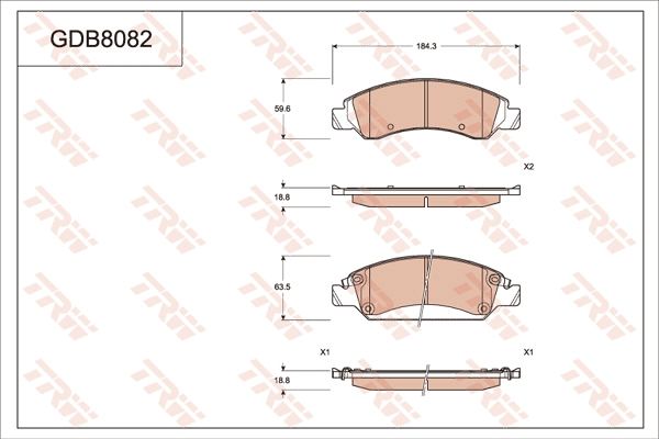 TRW BRAKE PAD SET, DISC BRAKE - TecDoc Only