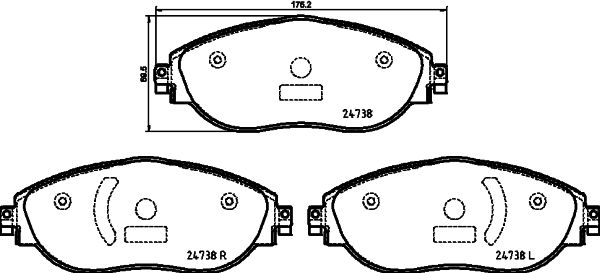 Комплект тормозных колодок, дисковый тормоз 8DB 355 031-751