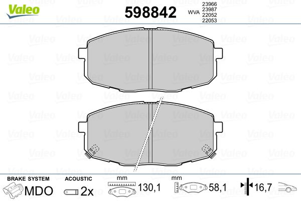 Brake Pad Set, disc brake 598842