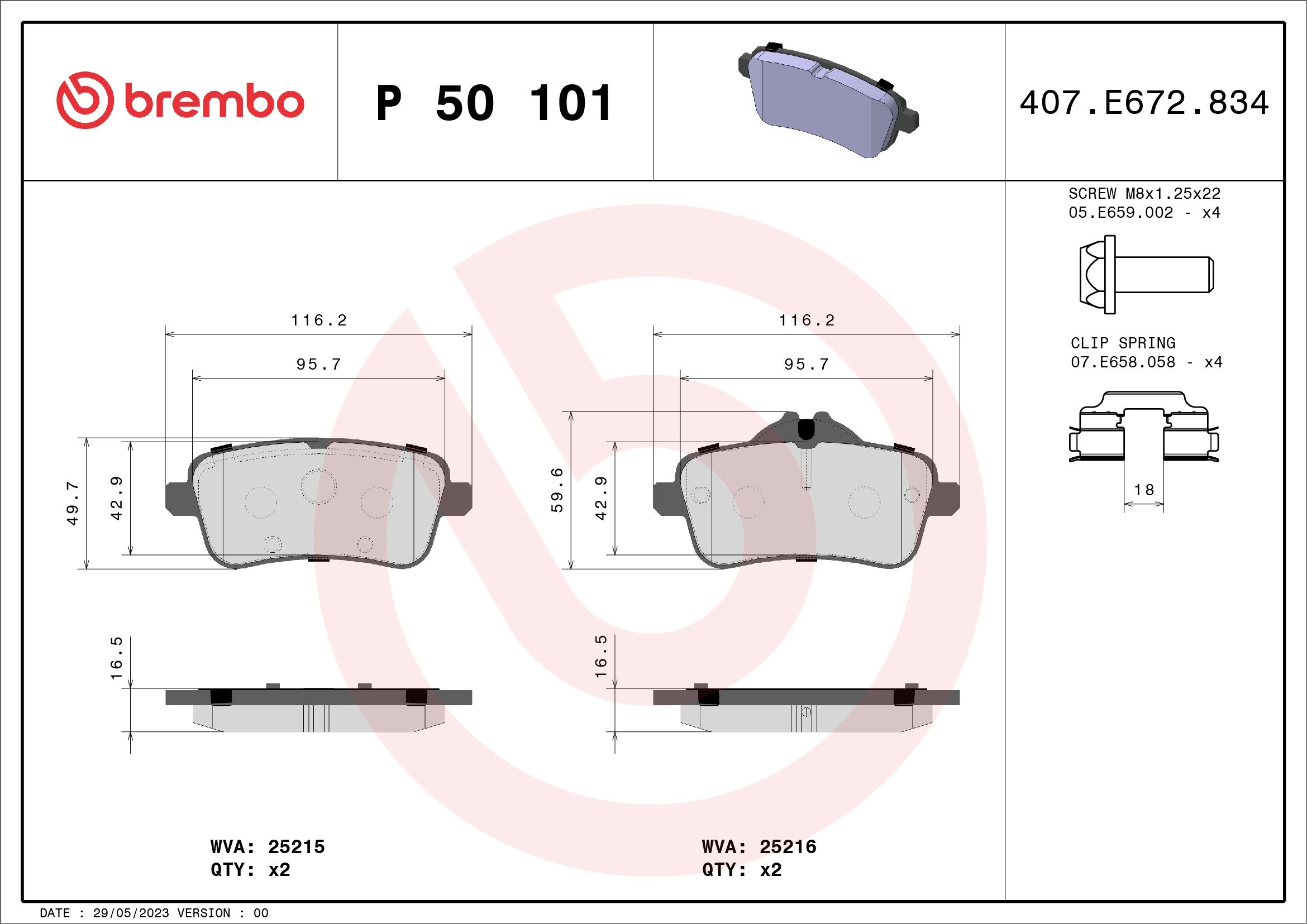 Brake Pad Set, disc brake P 50 101