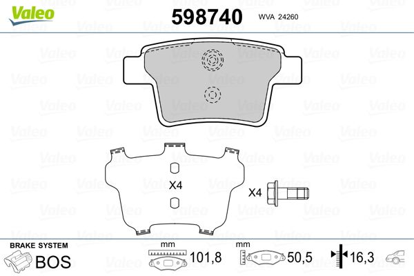 Brake Pad Set, disc brake 598740