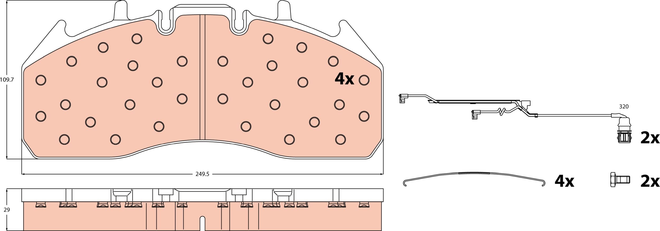 TRW DISC BRAKE PADS - TecDoc 1