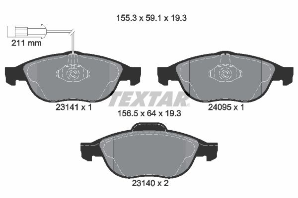 Brake Pad Set, disc brake 2314101