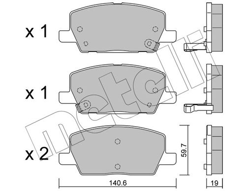 Brake Pad Set, disc brake 22-1212-0