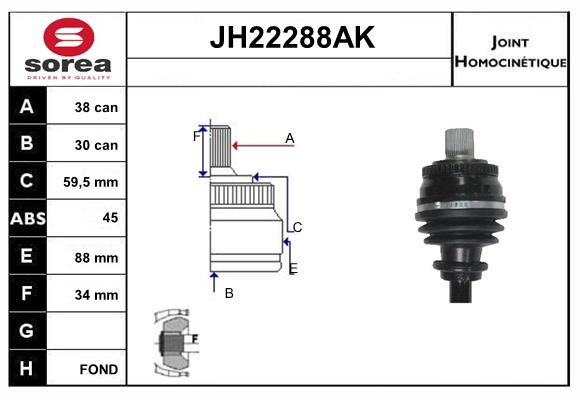 KIT CV JOINT AVEC KR089 - AUDI VW