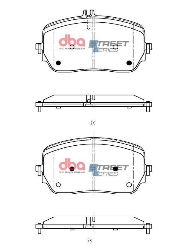 DBA SS STREET SERIES BRAKE PADS [ AMG GLE, GLS NON-SPORT 2018 -> F ] - TecDoc Only