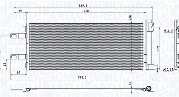 MAGNETI MARELLI 350203623000 - Kondensator, Klimaanlage