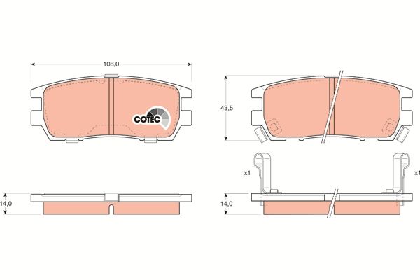 TRW DISC BRAKE PADS - TecDoc 1