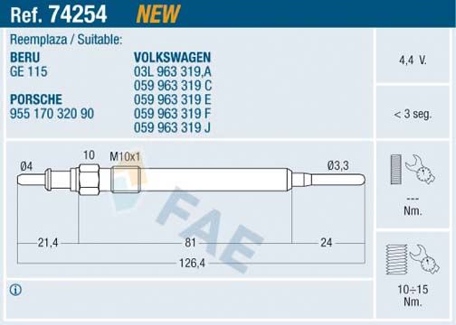 Glow Plug 74254