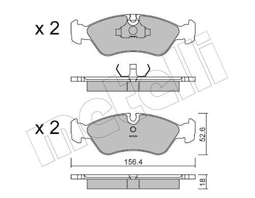 METELLI 22-0117-0 - Bremsbelagsatz, Scheibenbremse