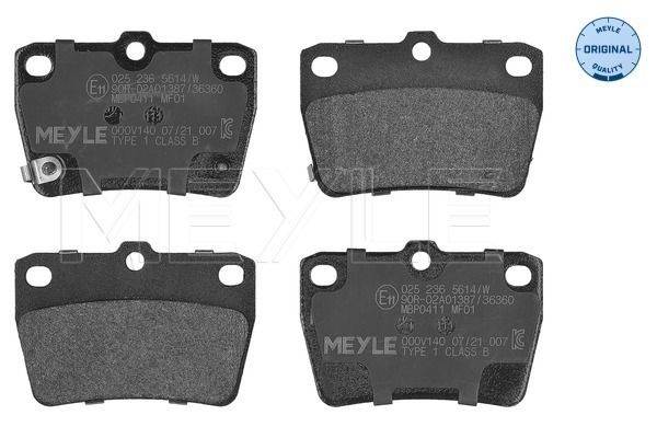 Meyle 025 236 5614/W Bremsbelagsatz, Scheibenbremse