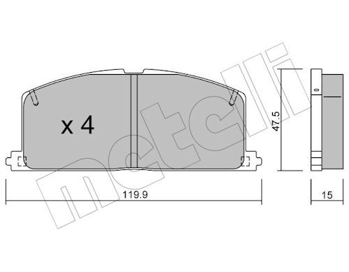 METELLI 22-0108-0 - Bremsbelagsatz, Scheibenbremse
