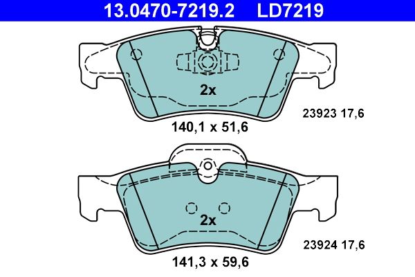 Brake Pad Set, disc brake 13.0470-7219.2