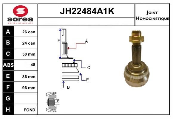 KIT CV JOINT AVEC KR078 - COROLLA -