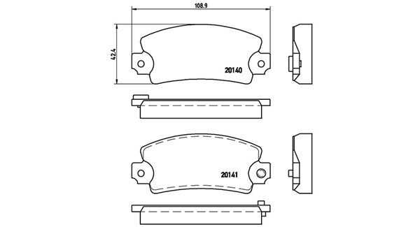 Bremsbelagsatz, Scheibenbremse