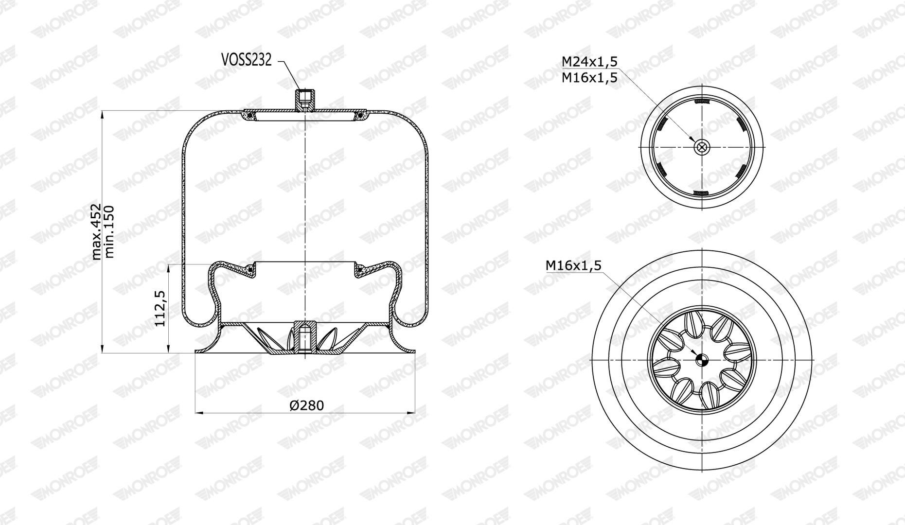 Cubrepolvo, suspensión neumática