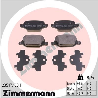 Brake Pad Set, disc brake 23517.160.1