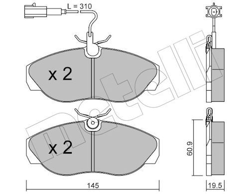 METELLI 22-0154-1 - Bremsbelagsatz, Scheibenbremse