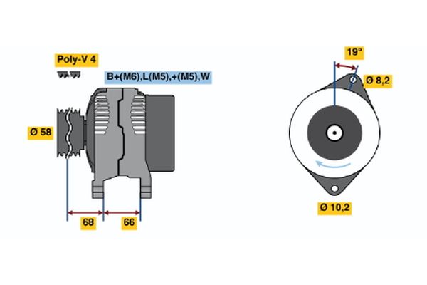 Alternator 0 986 040 101