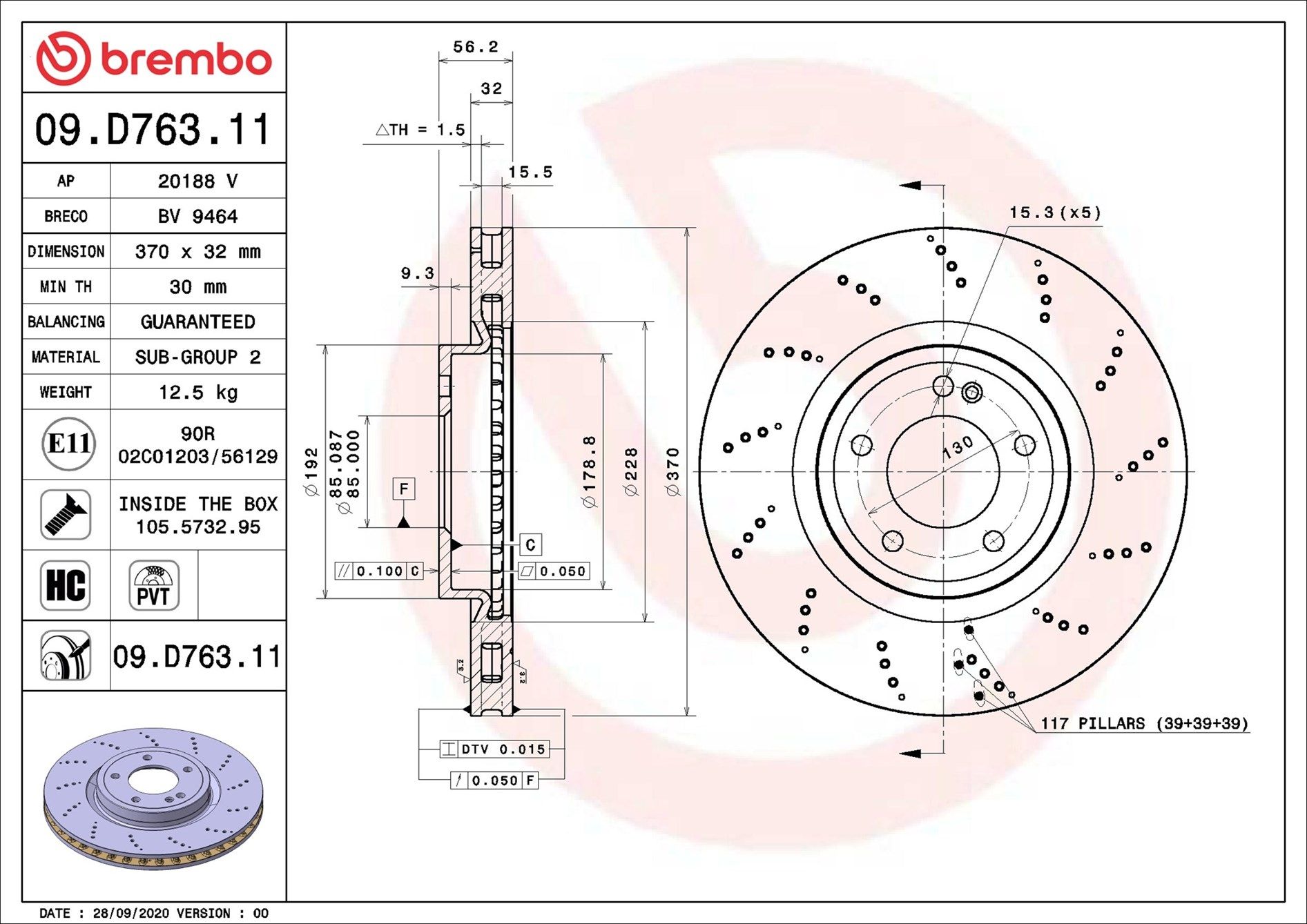 MERCEDES AMG G63 W463 20-On (RR) *X/Drilled - TecDoc 1